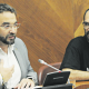 Maties Serracant (dreta) durant el Ple de renúncia de Juli Fernàndez com alcalde dijous passat